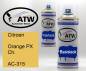 Preview: Citroen, Orange PX Ch., AC-315: 400ml Sprühdose + 400ml Klarlack - Set, von ATW Autoteile West.